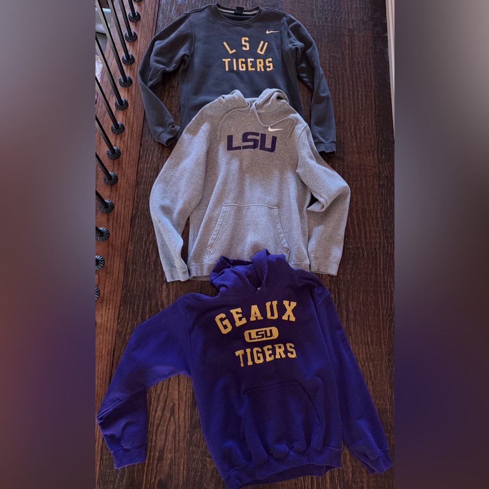 LSU Purple, gray & dark gray Hoodies/Sweatshirts